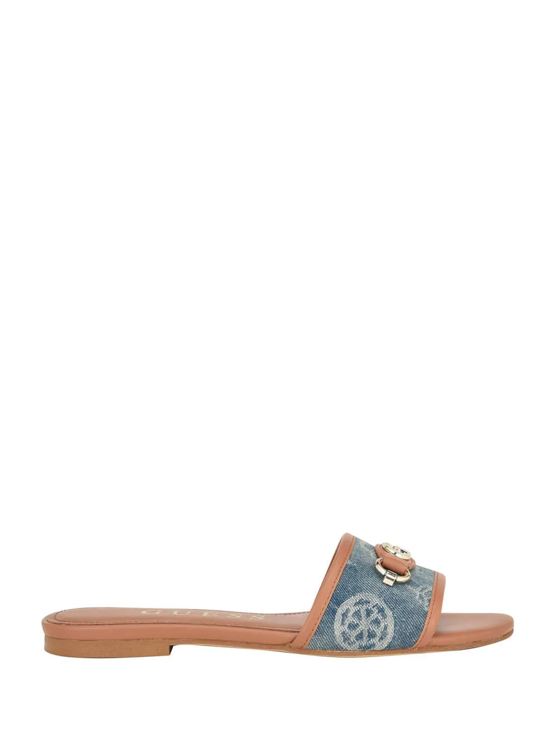 Blue Denim Logo Hammi3 Slide Sandals Guess