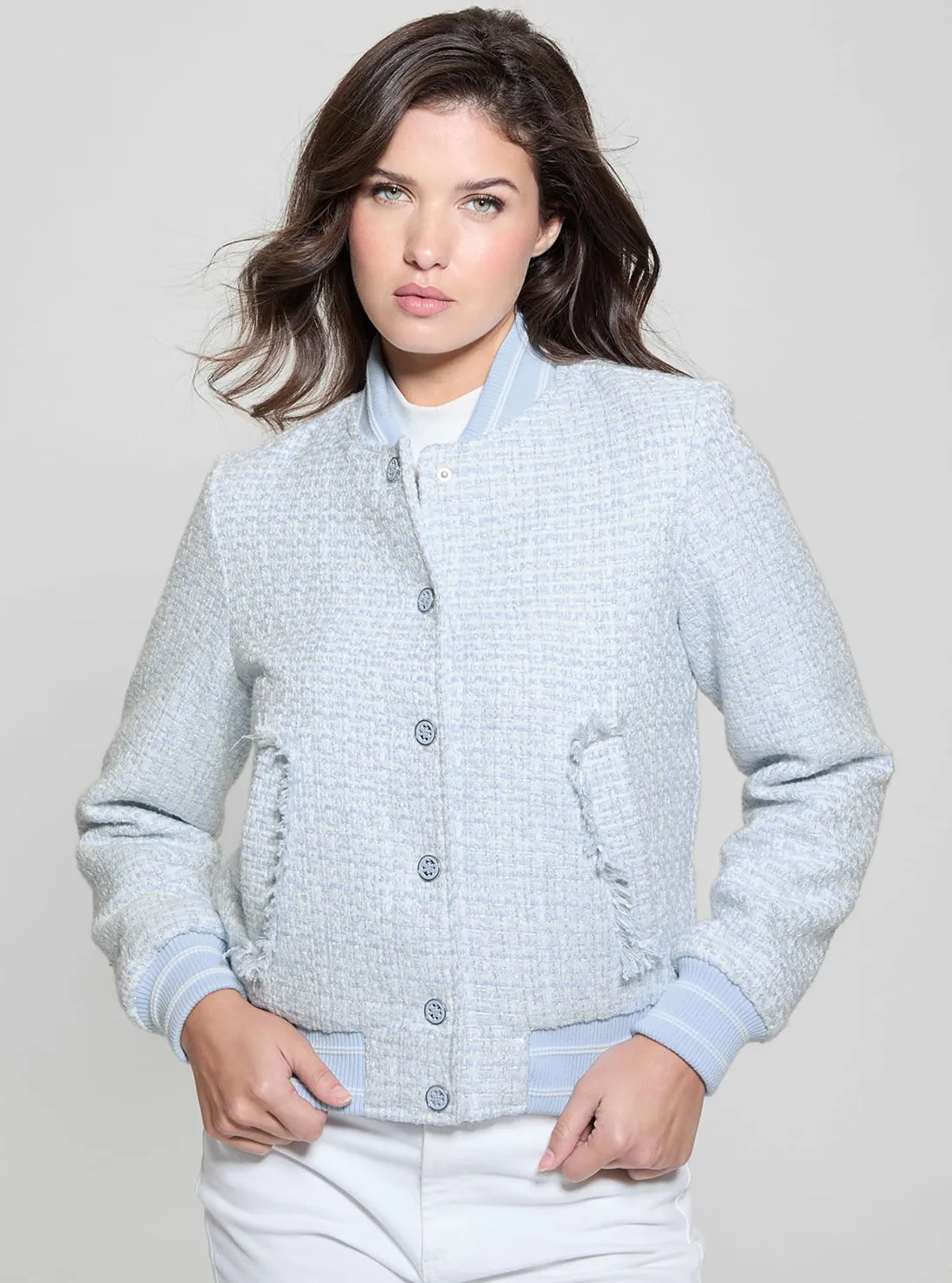 Blue Gloria Bomber Jacket Guess