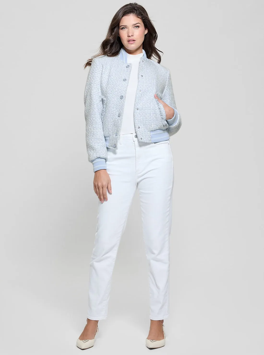 Blue Gloria Bomber Jacket Guess