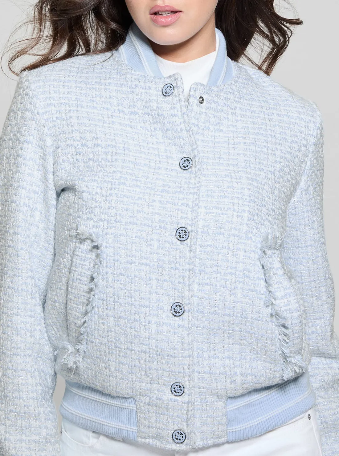 Blue Gloria Bomber Jacket Guess