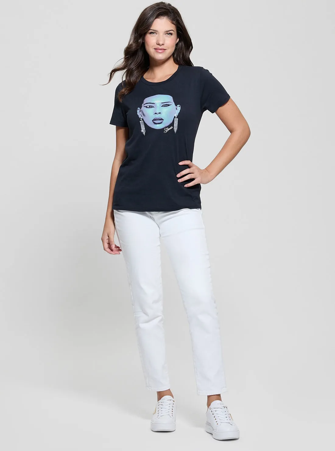Blue Sometimes Easy T-Shirt Guess