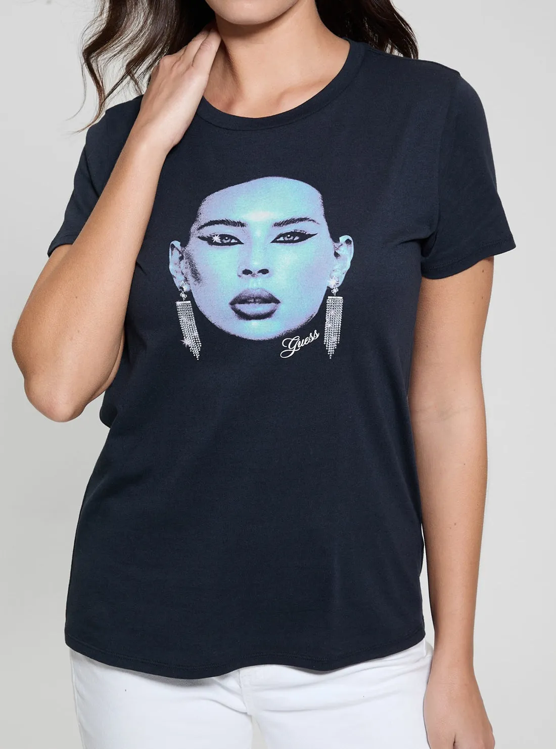 Blue Sometimes Easy T-Shirt Guess