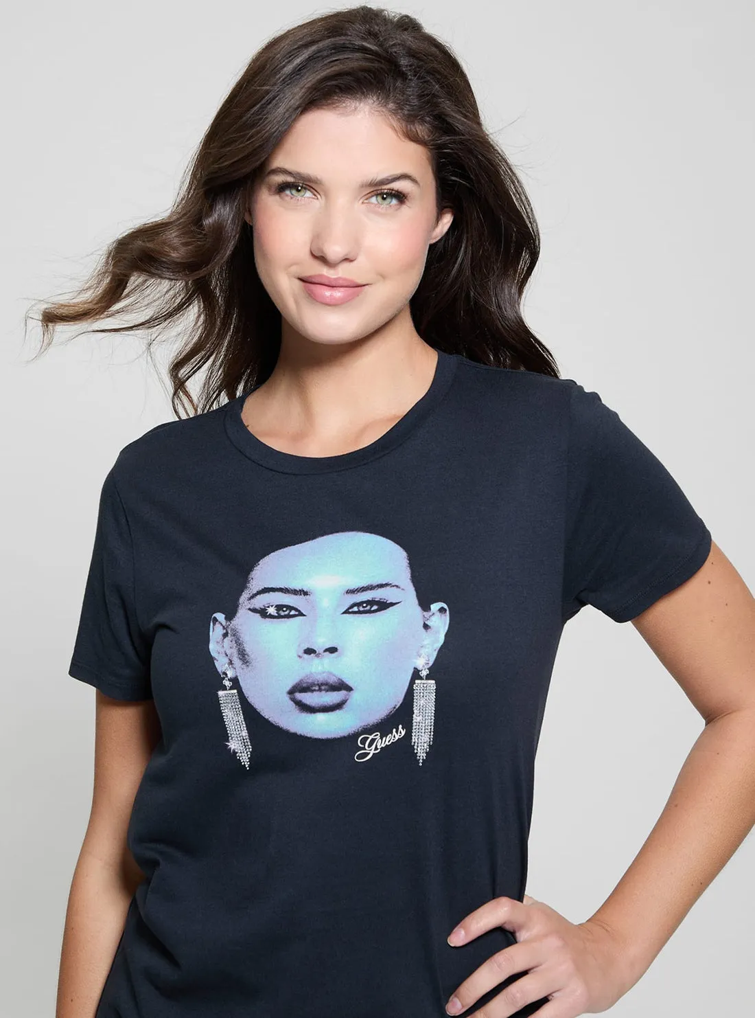 Blue Sometimes Easy T-Shirt Guess