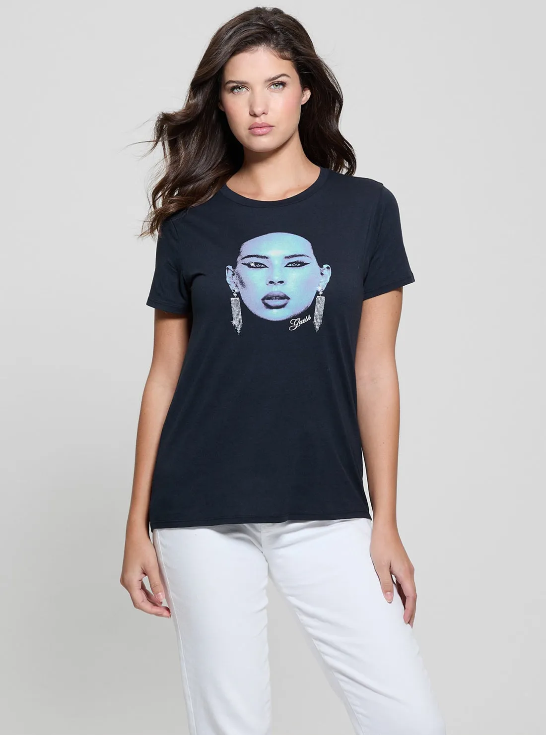 Blue Sometimes Easy T-Shirt Guess