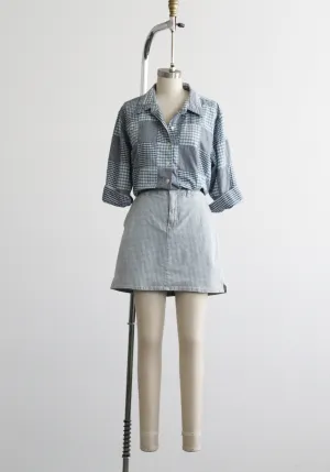 blueberry gingham skort 1919 Vintage