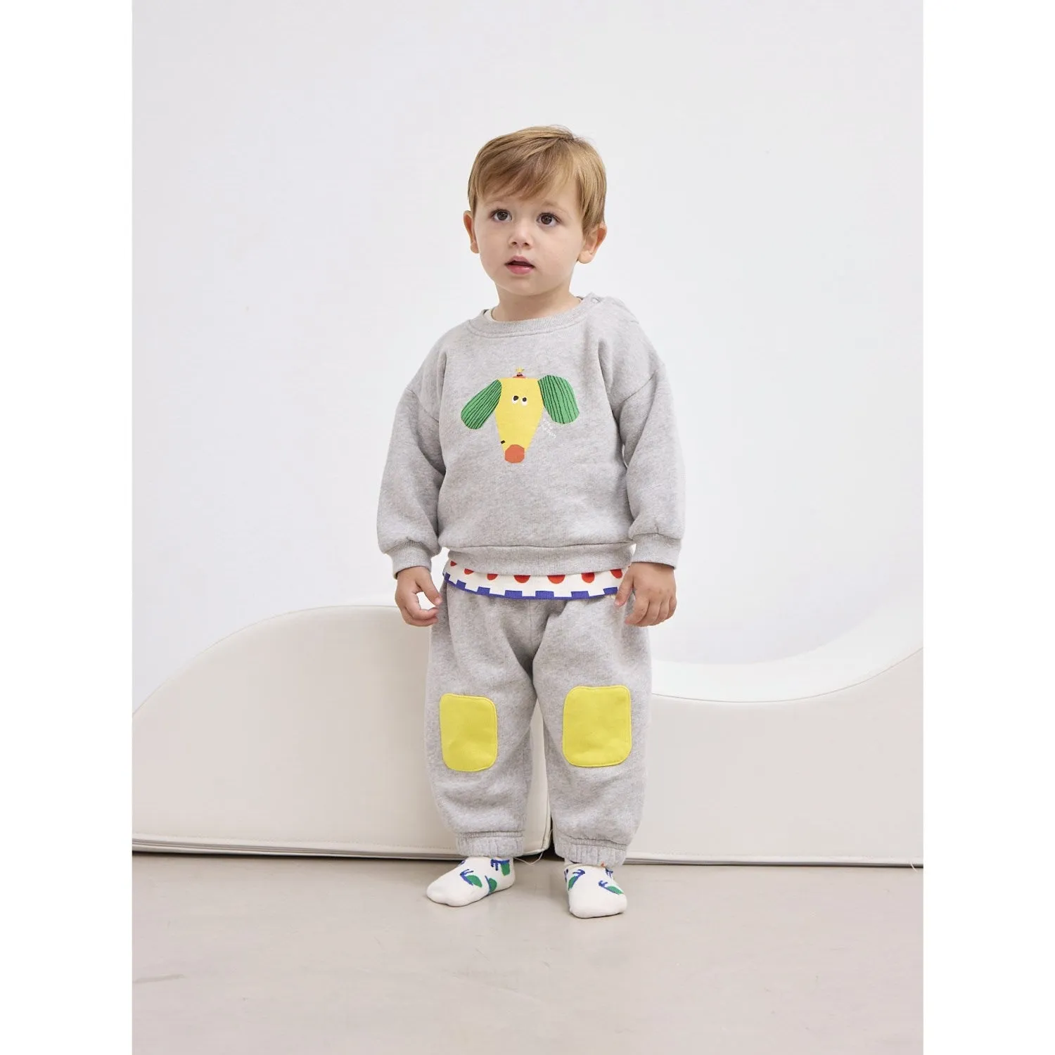 Bobo Choses Heather Grey Happy Dog Sweatshirt