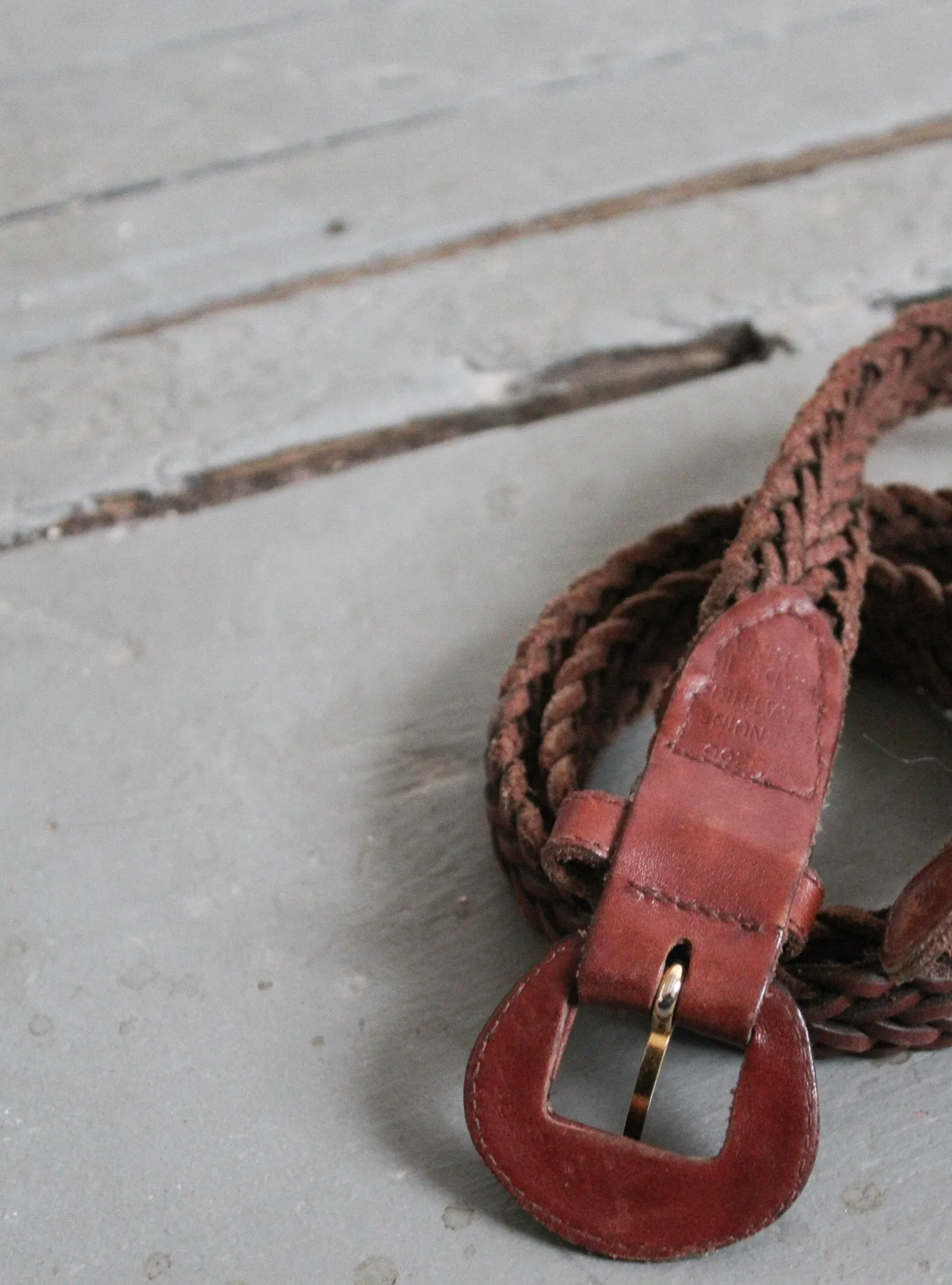 braided leather belt 1919 Vintage