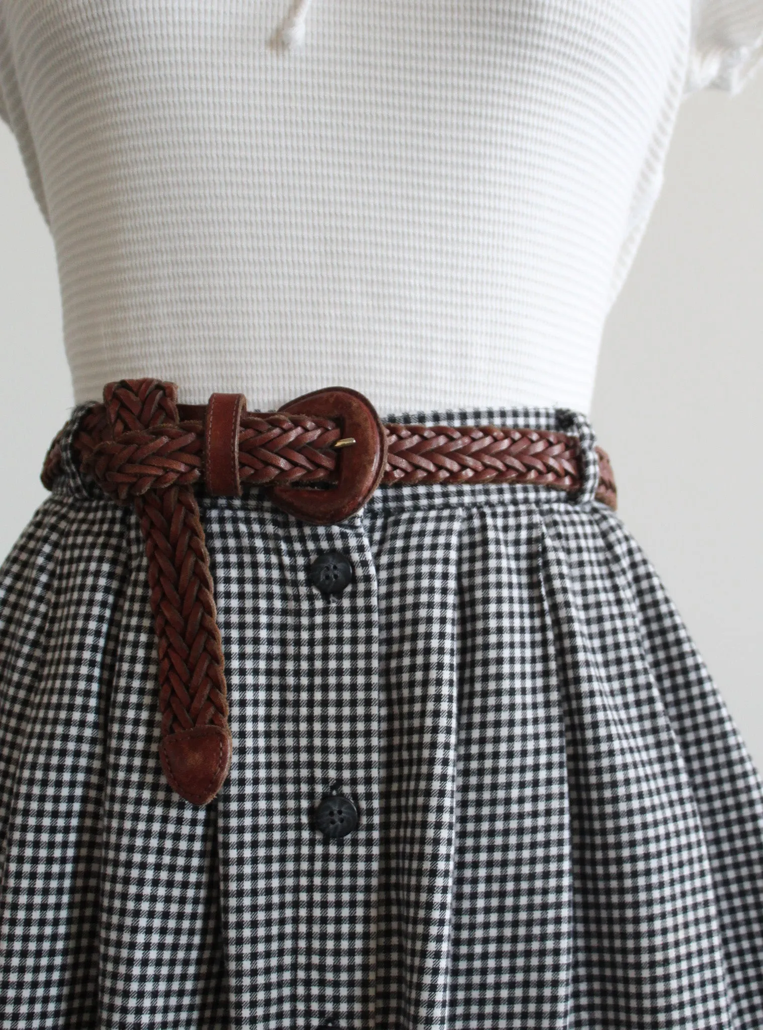 braided leather belt 1919 Vintage