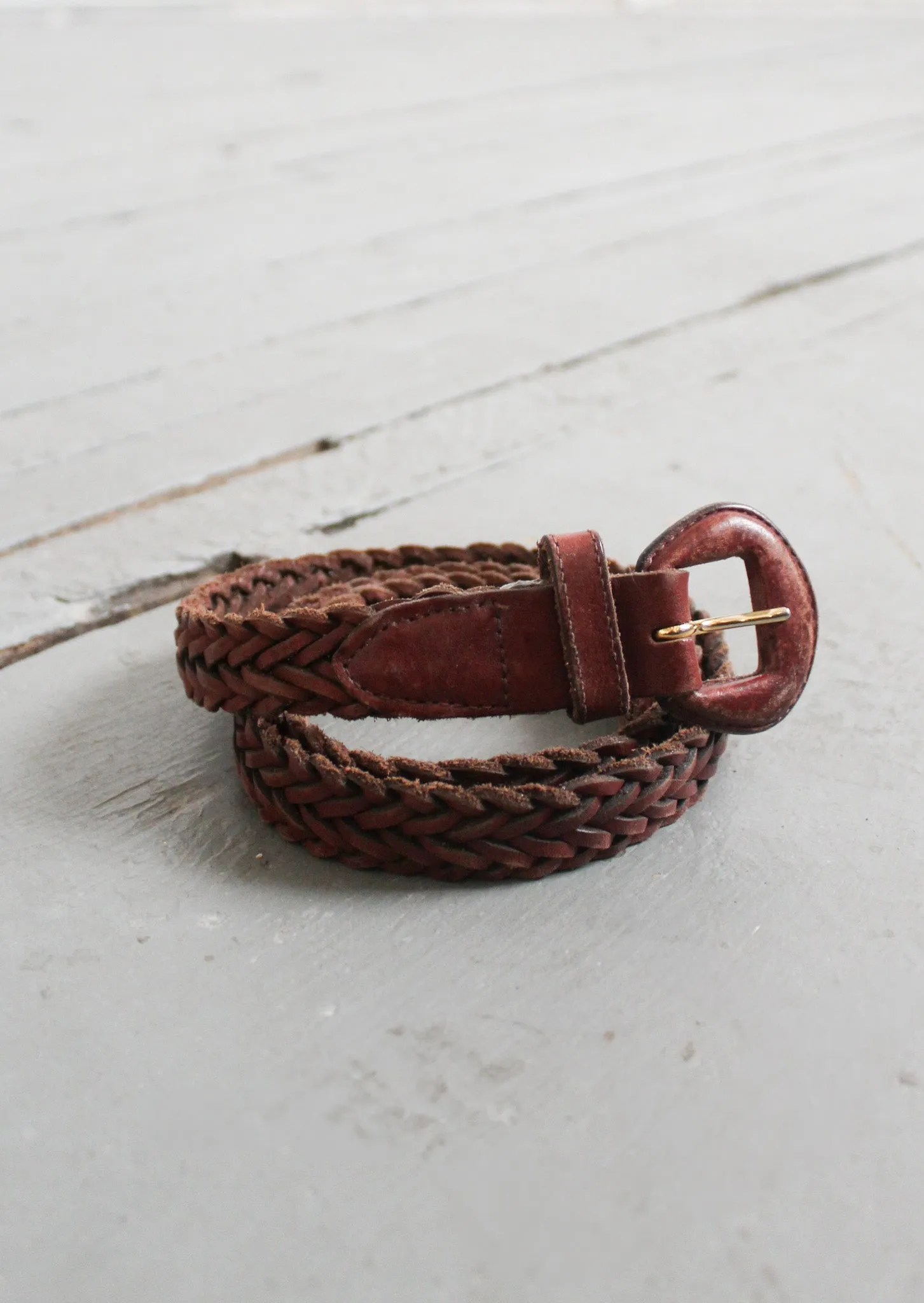 braided leather belt 1919 Vintage