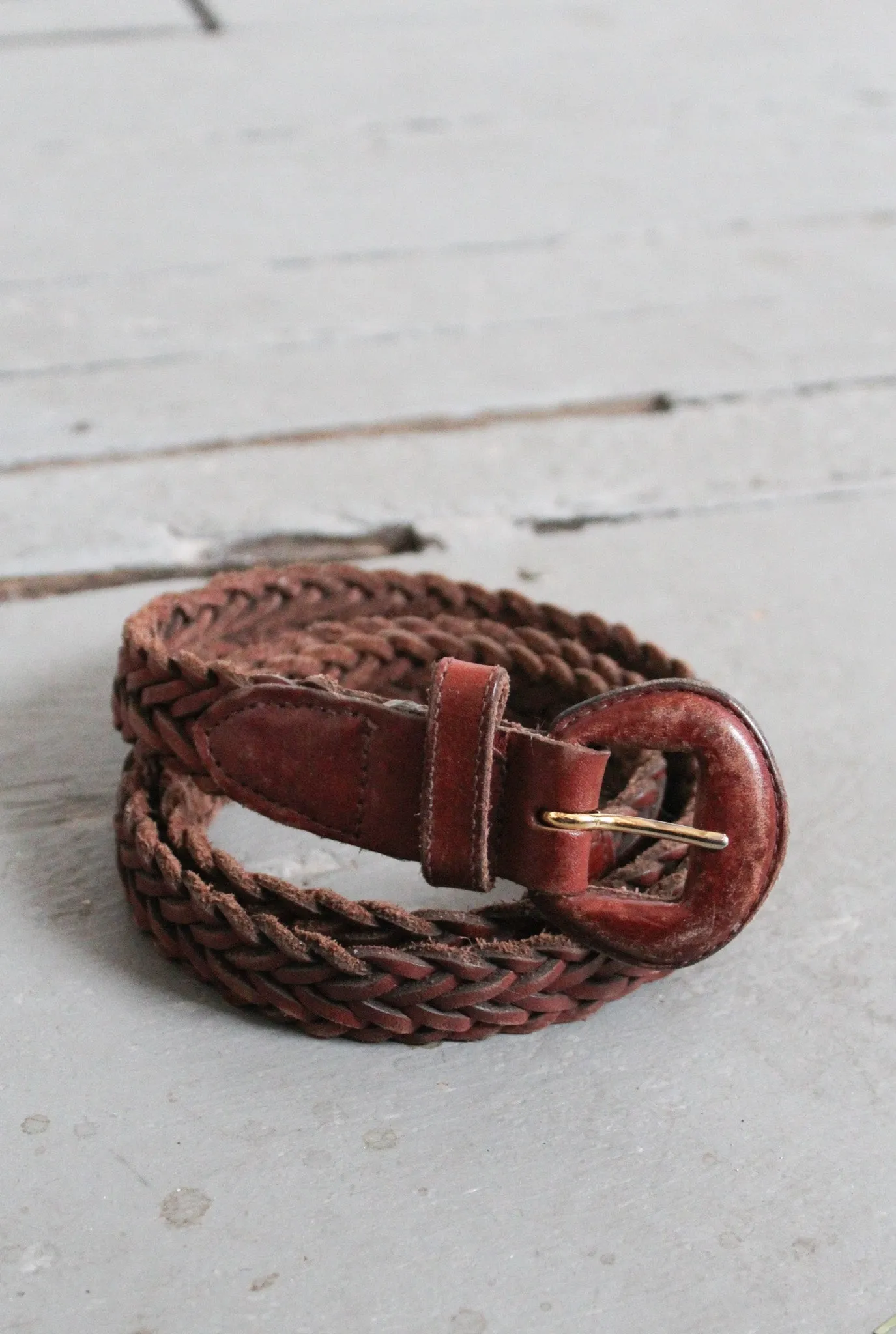 braided leather belt 1919 Vintage