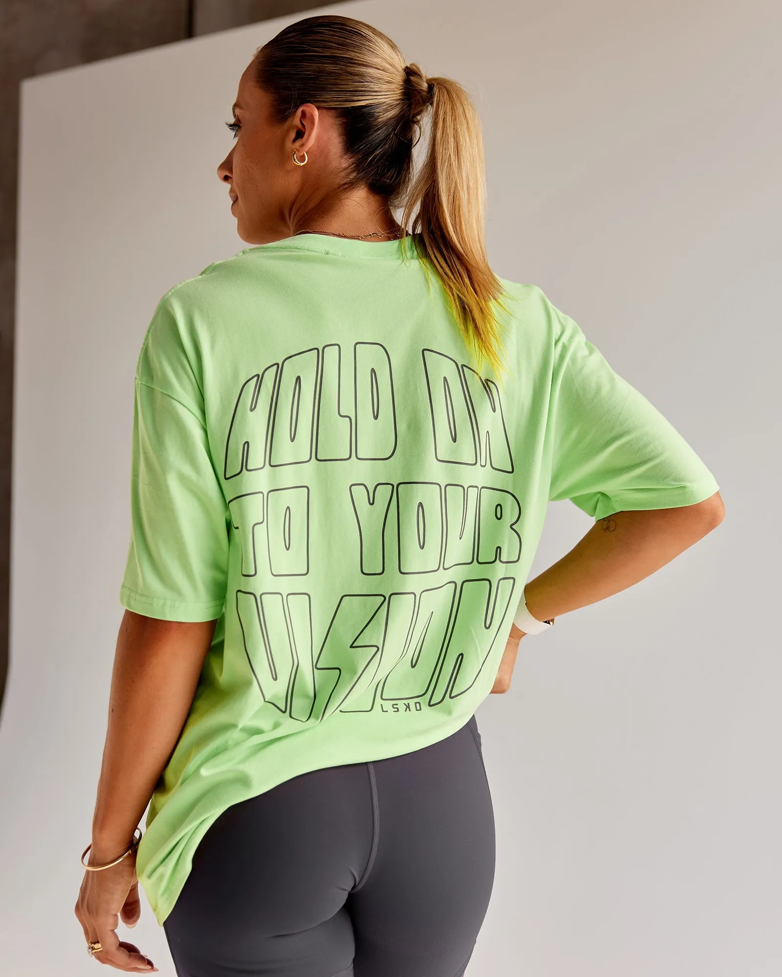 Bree Masters Vision FLXCotton Tee Oversize - Pastel Lime-Stormy