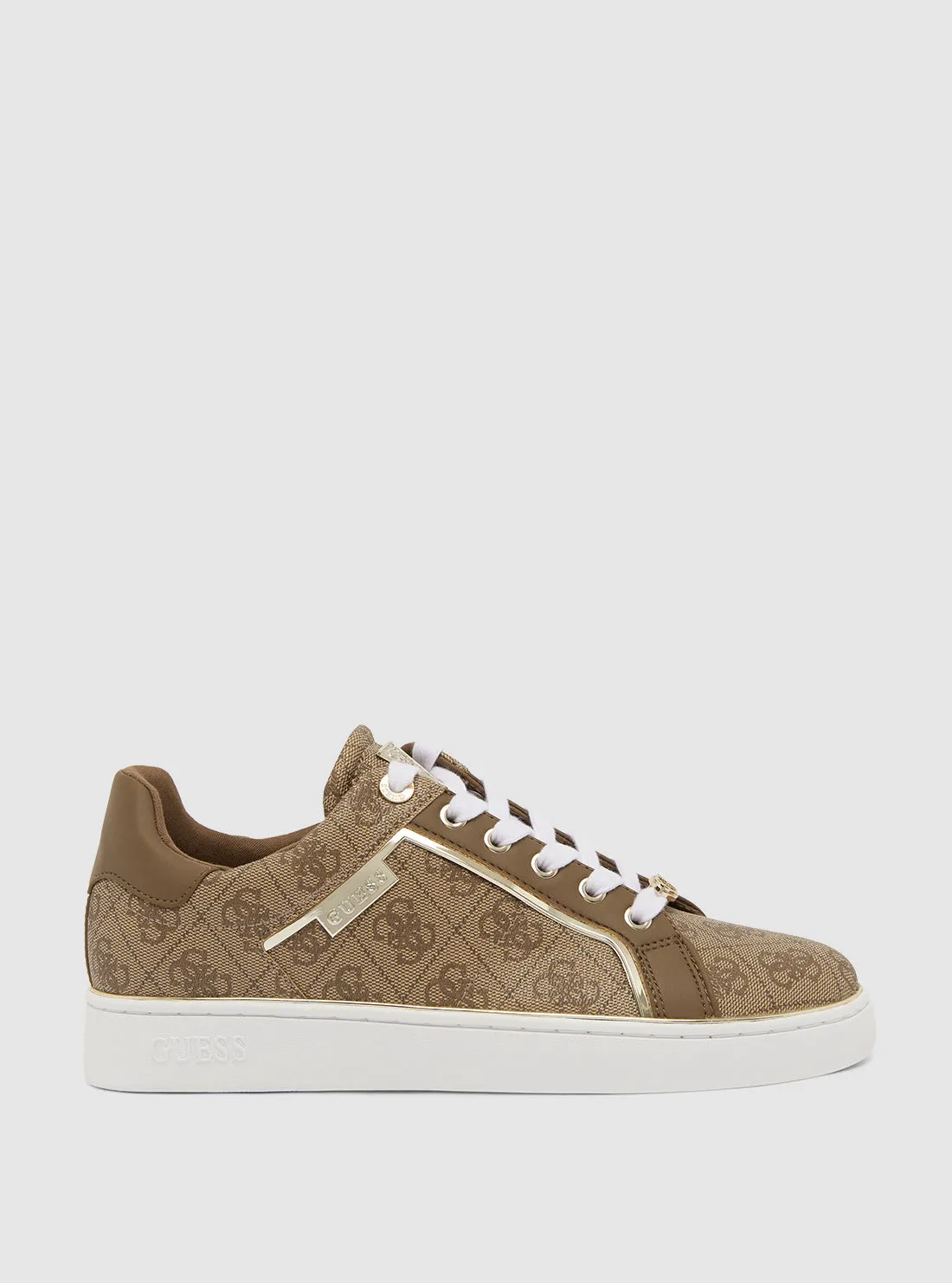 Brown Logo Bristle Low-Top Sneakers Guess
