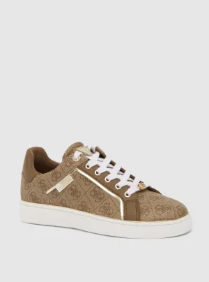 Brown Logo Bristle Low-Top Sneakers Guess