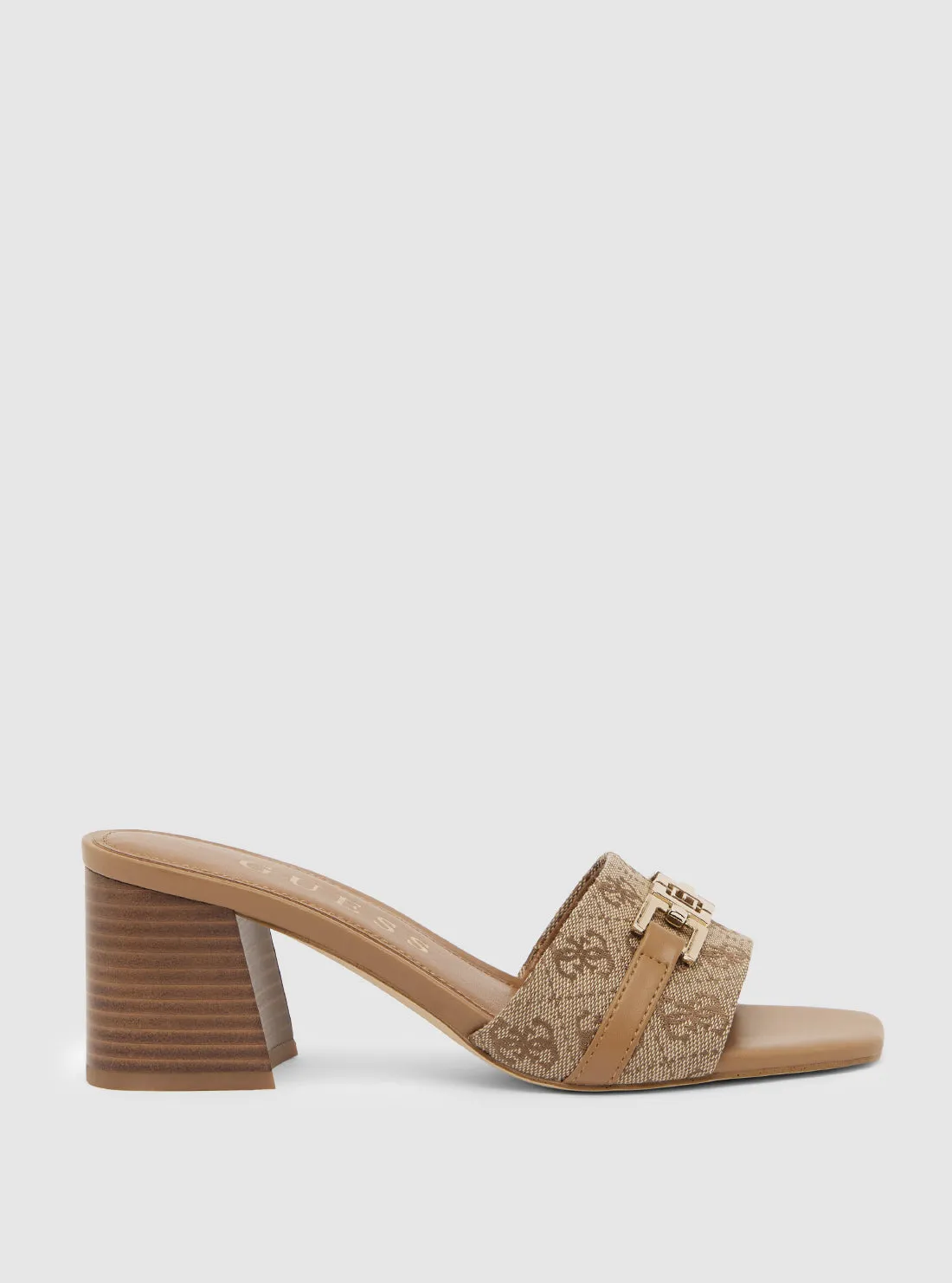 Brown Logo Gallory Block Heel Guess