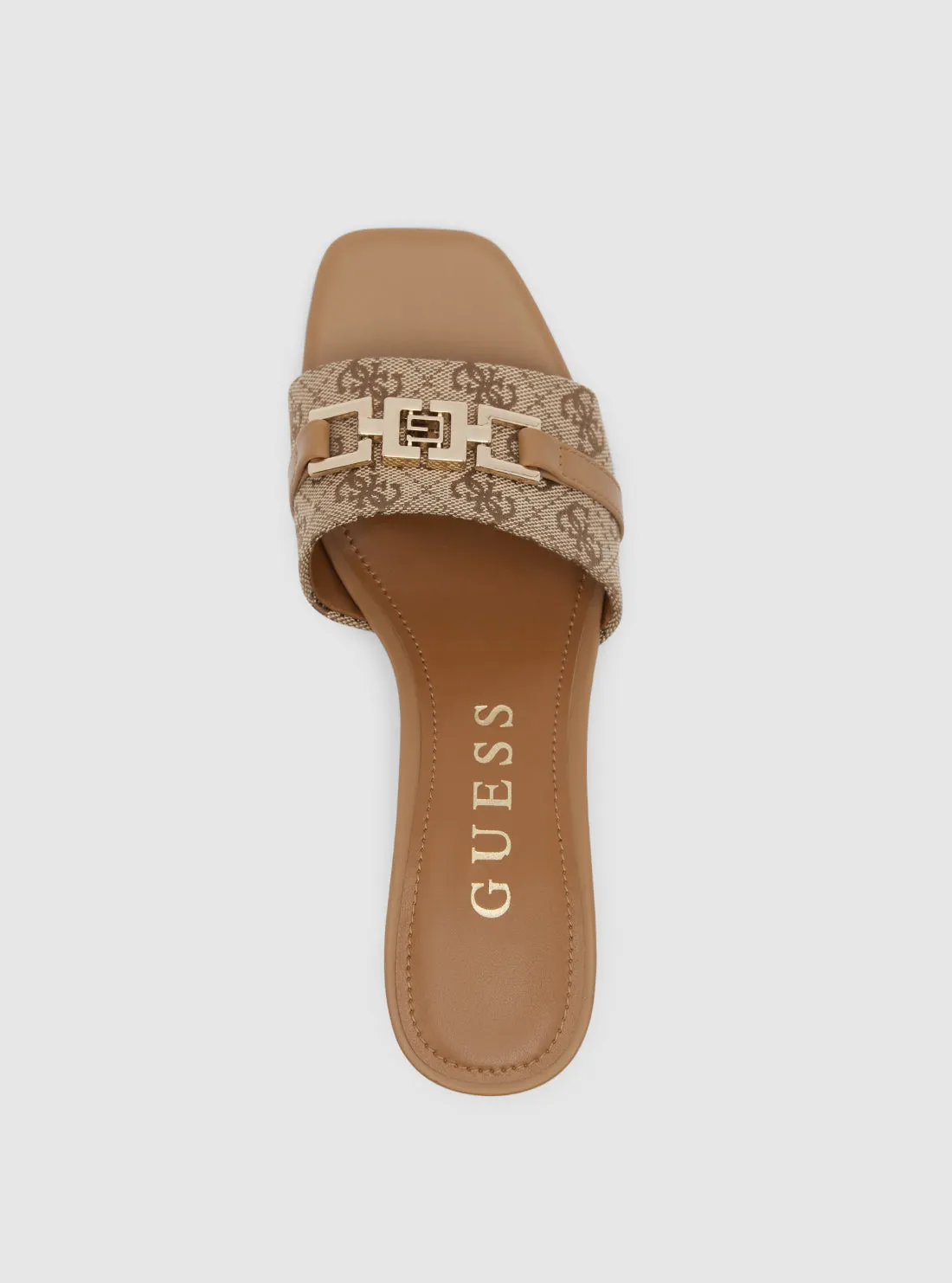 Brown Logo Gallory Block Heel Guess