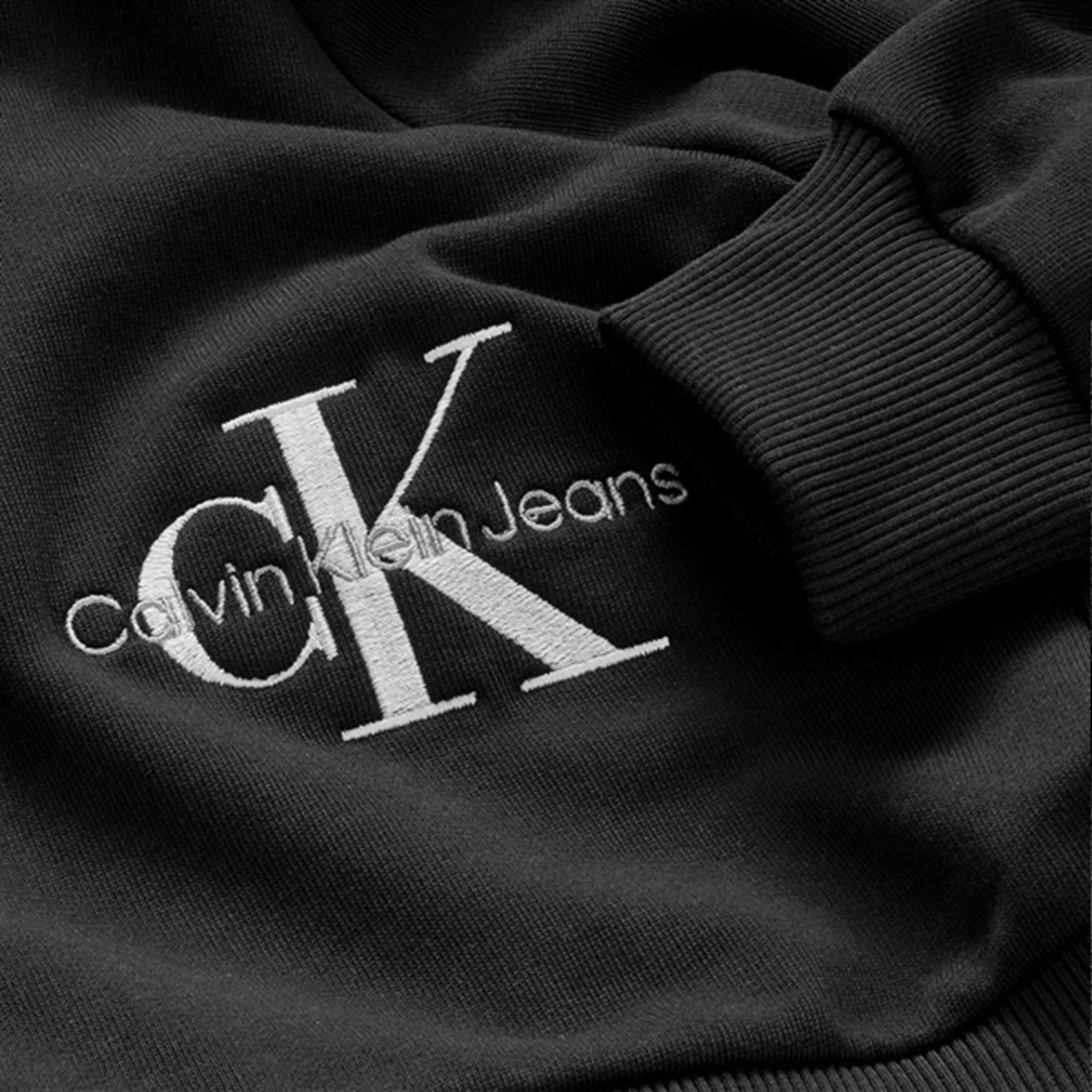 Calvin Klein Monogram Off Placed Hoodie Ck Black