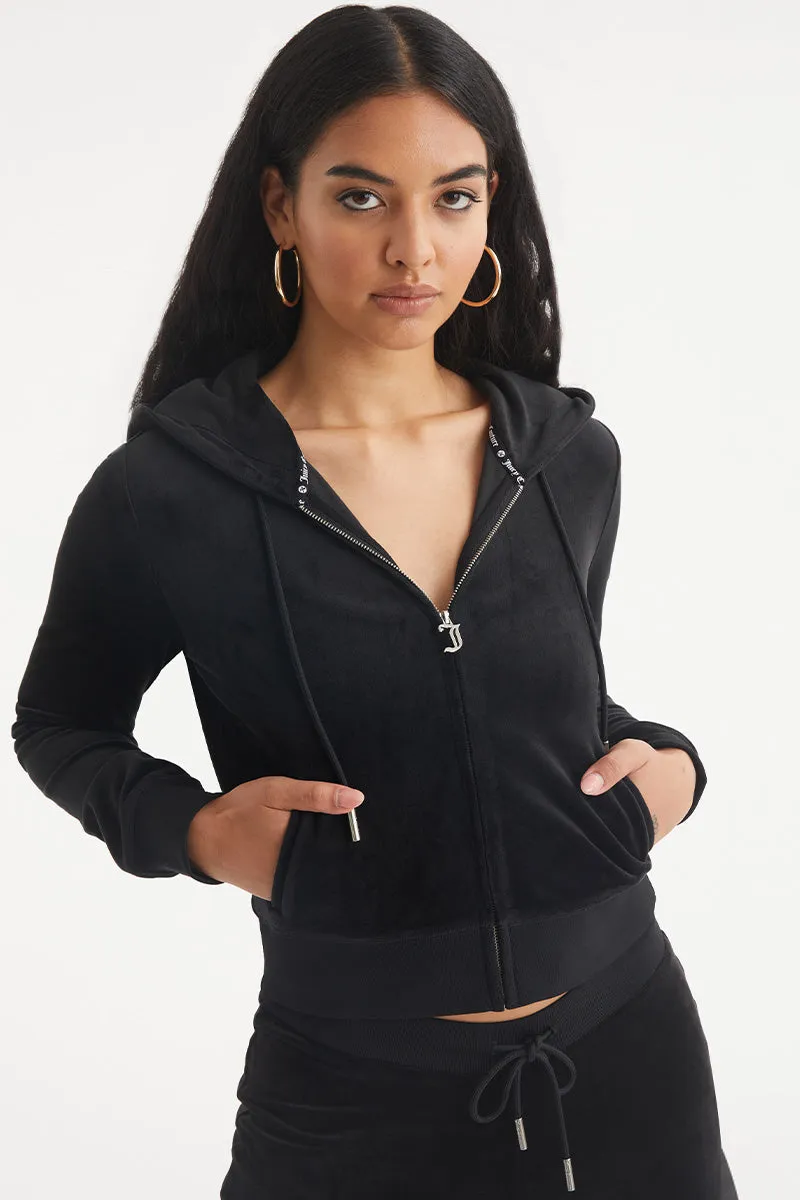 Cancer Big Bling Velour Hoodie by Juicy Couture
