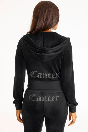 Cancer Big Bling Velour Hoodie by Juicy Couture