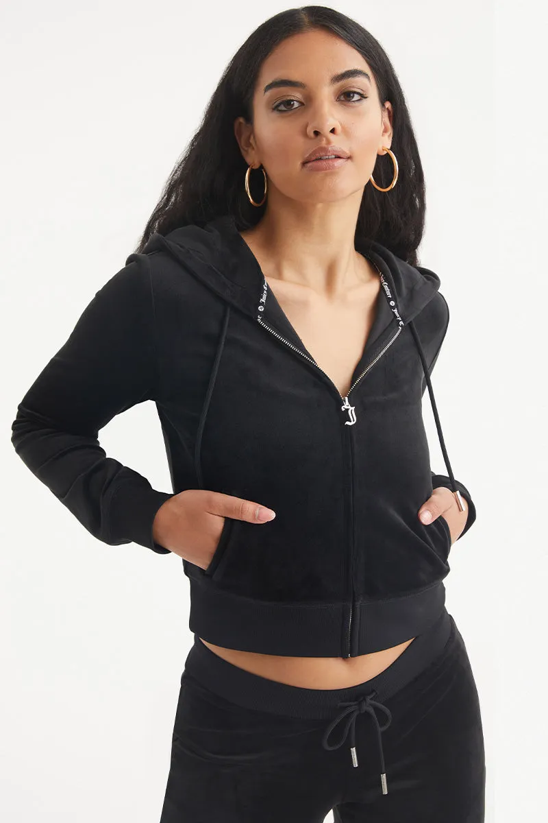 Cancer Big Bling Velour Hoodie by Juicy Couture