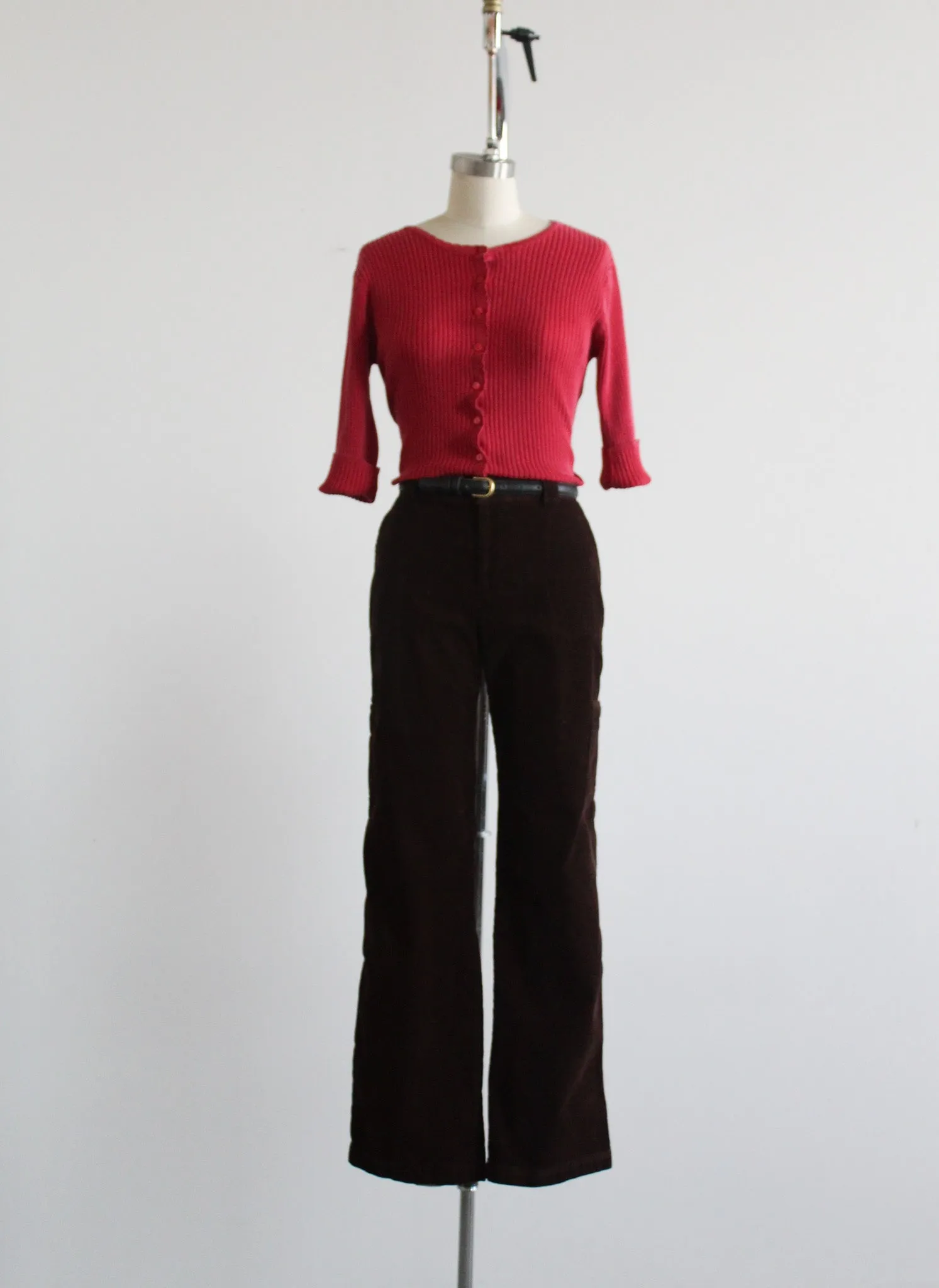 carmine cotton button up 1919 Vintage