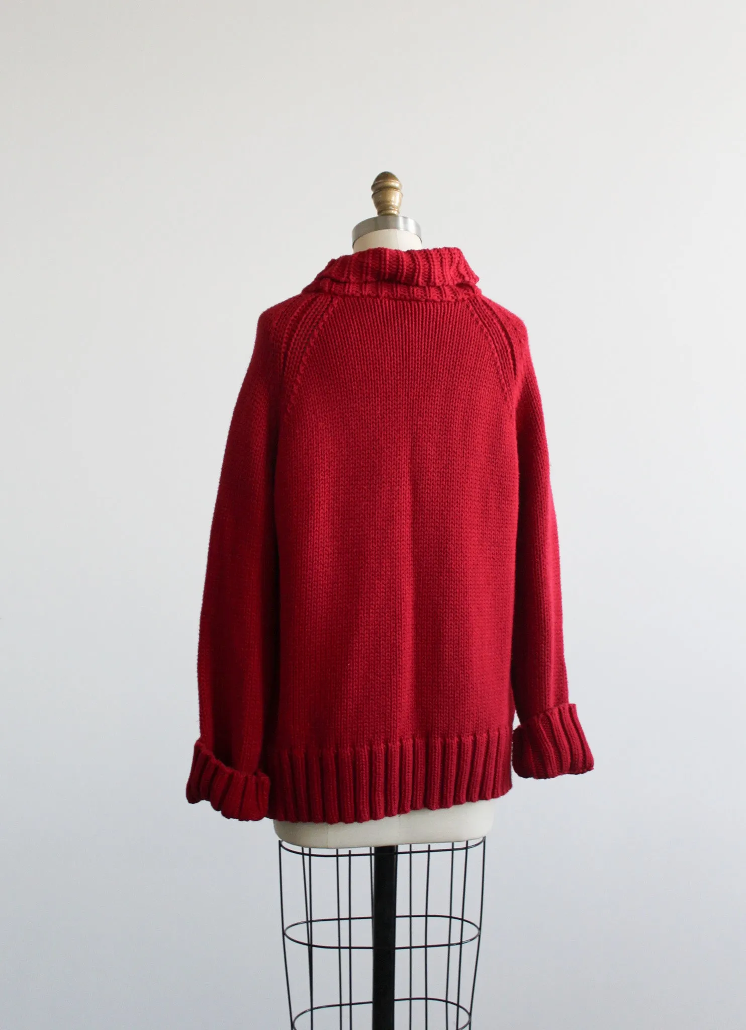 carmine cotton cardigan 1919 Vintage