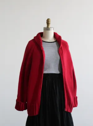 carmine cotton cardigan 1919 Vintage