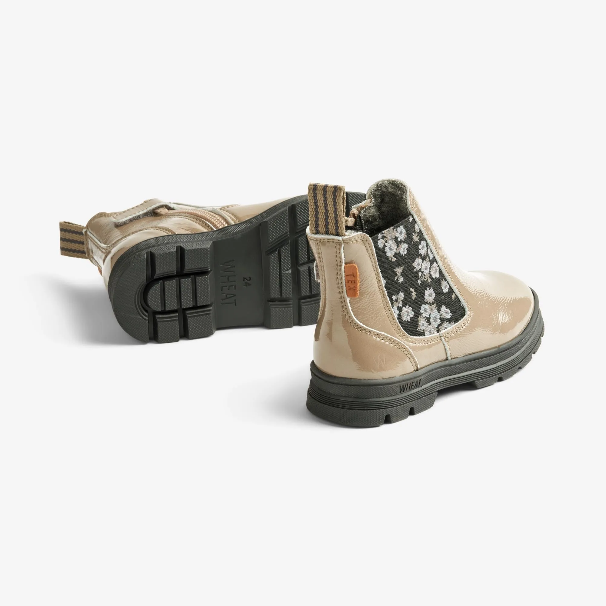 Chai Wool Chelsea Patent - taupe Wheat