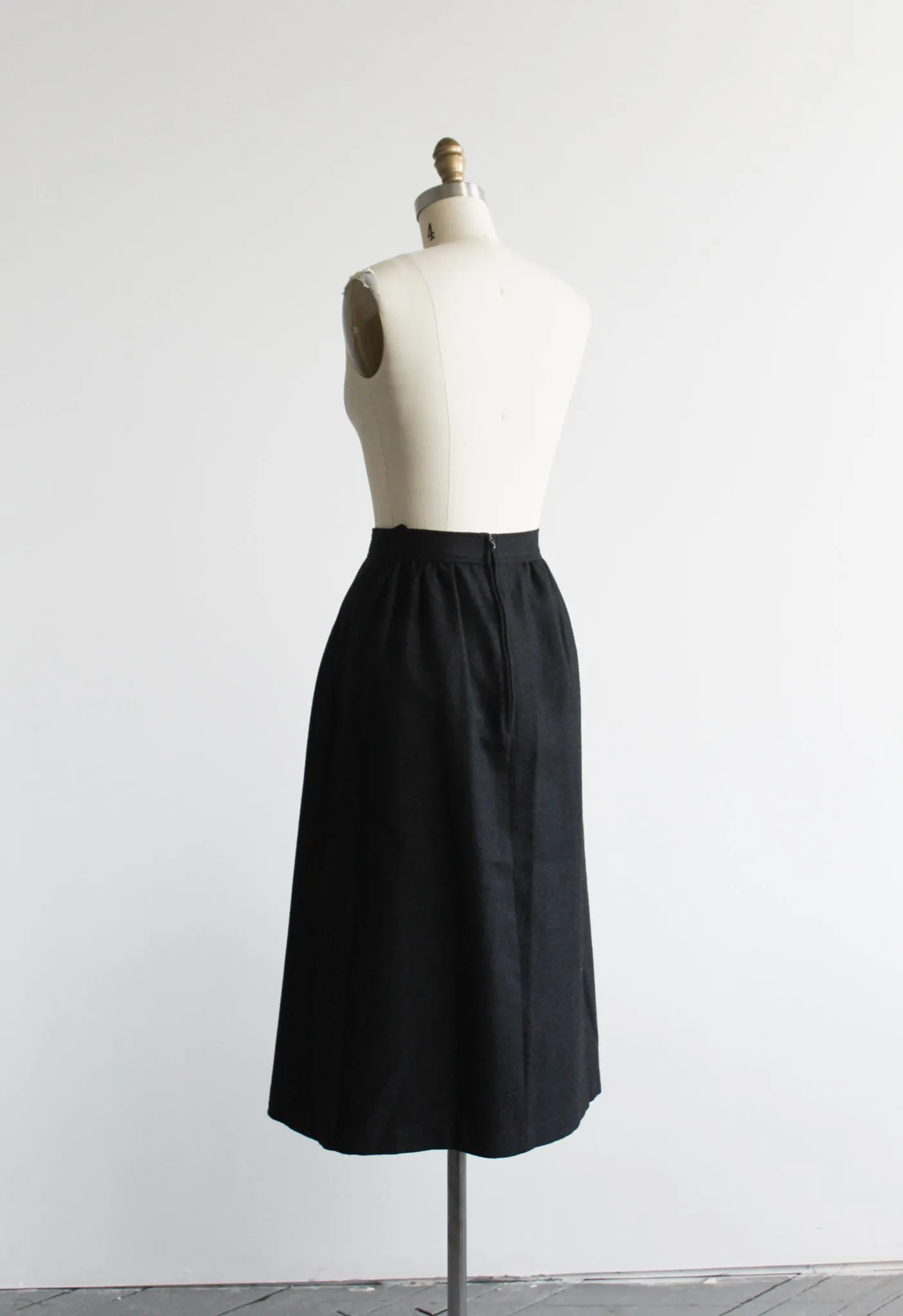 charcoal wool midi skirt 1919 Vintage