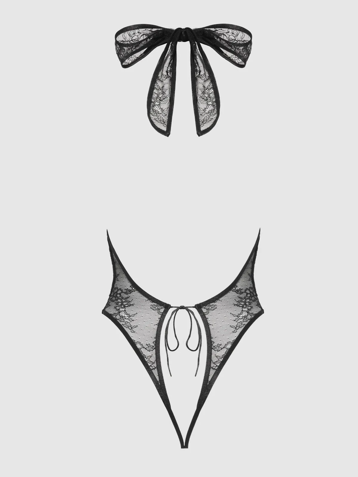 Chiara Crotchless Halter Lace Teddy by Frederick's of Hollywood