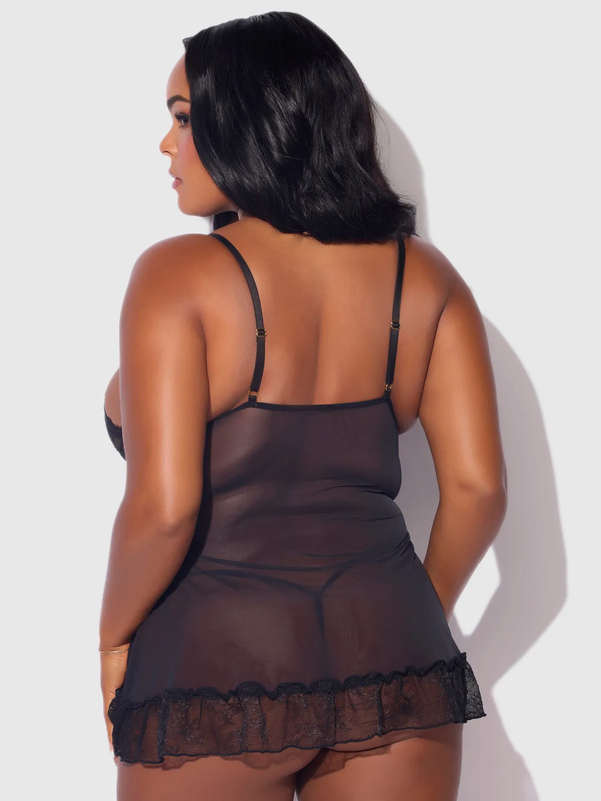 Chiara Lace & Mesh Babydoll by Frederick's of Hollywood