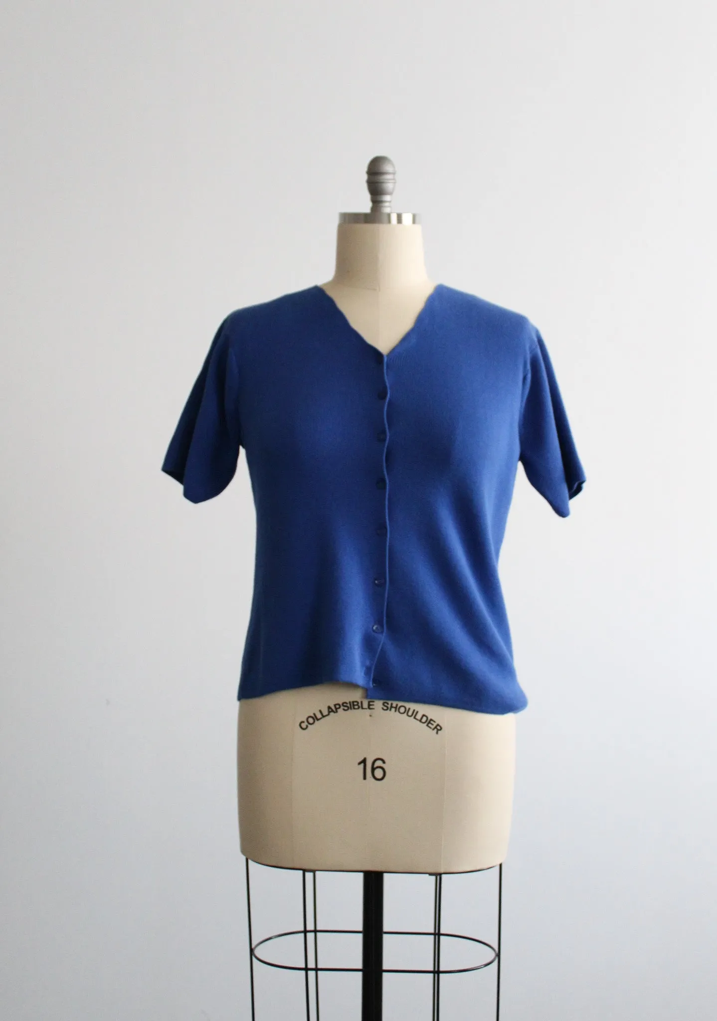 cobalt cotton button up 1919 Vintage