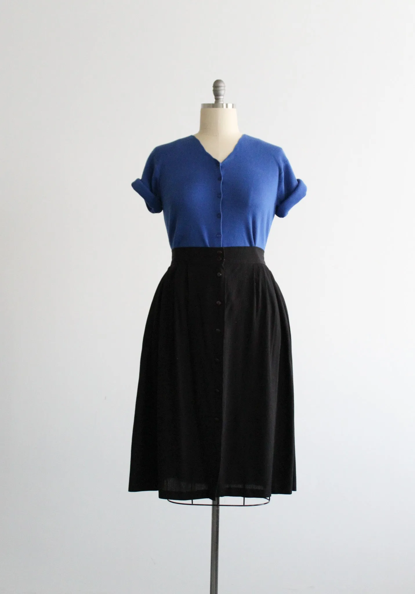 cobalt cotton button up 1919 Vintage