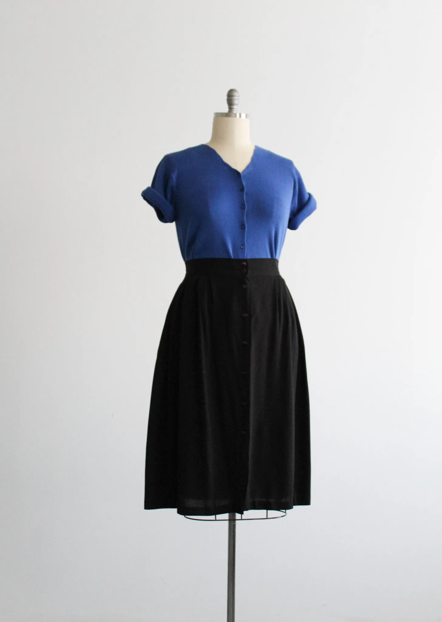 cobalt cotton button up 1919 Vintage