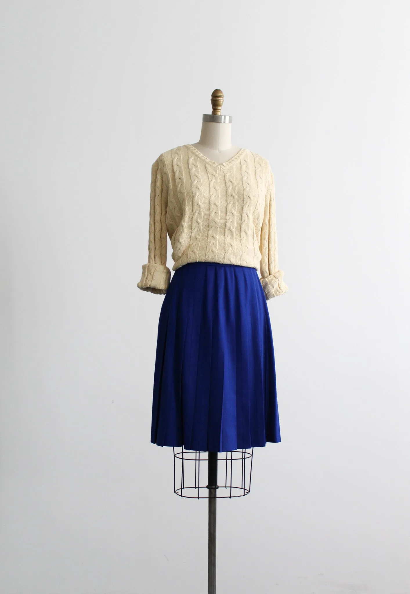 cobalt wool skirt 1919 Vintage