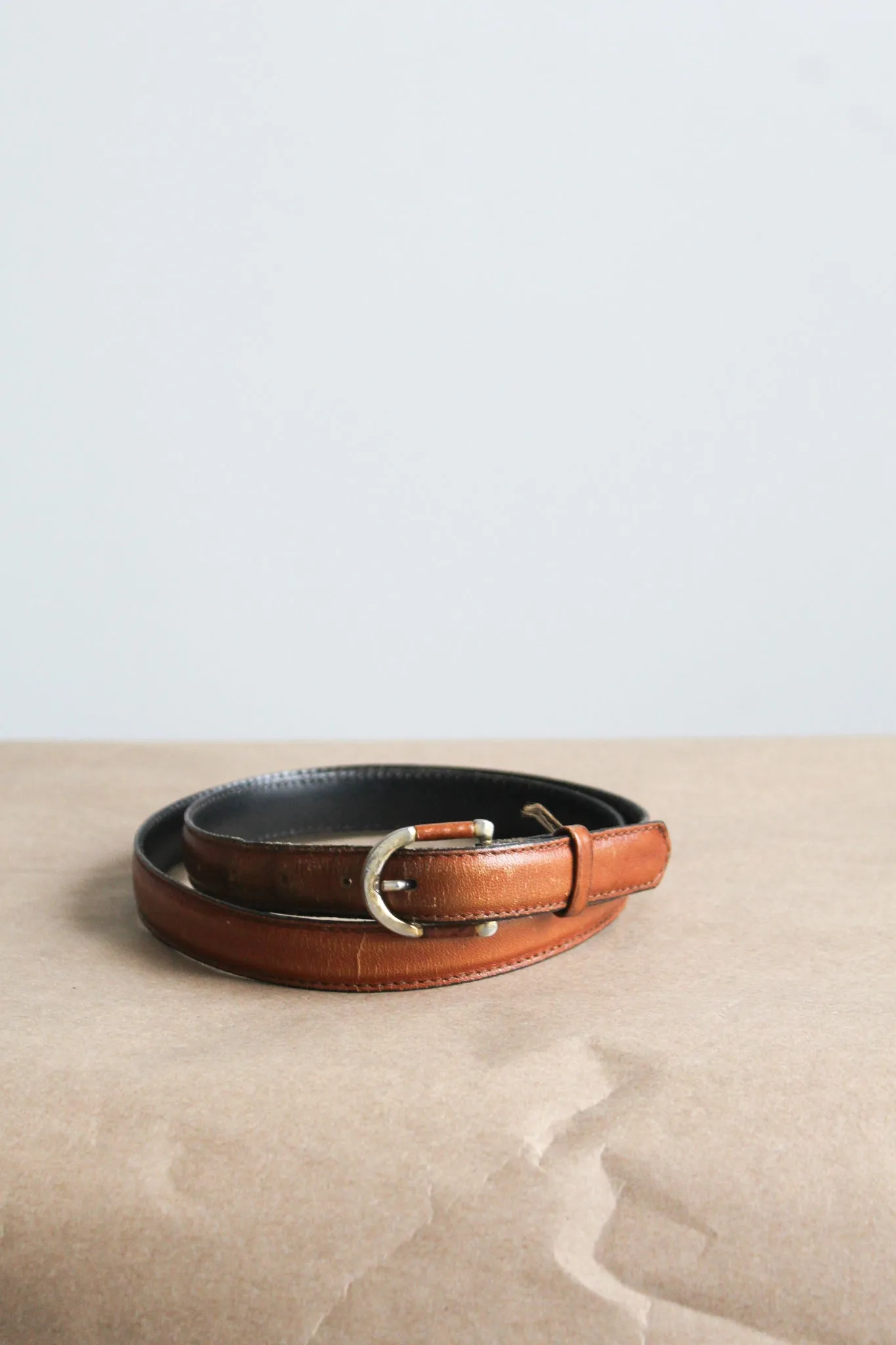 cognac leather belt 1919 Vintage