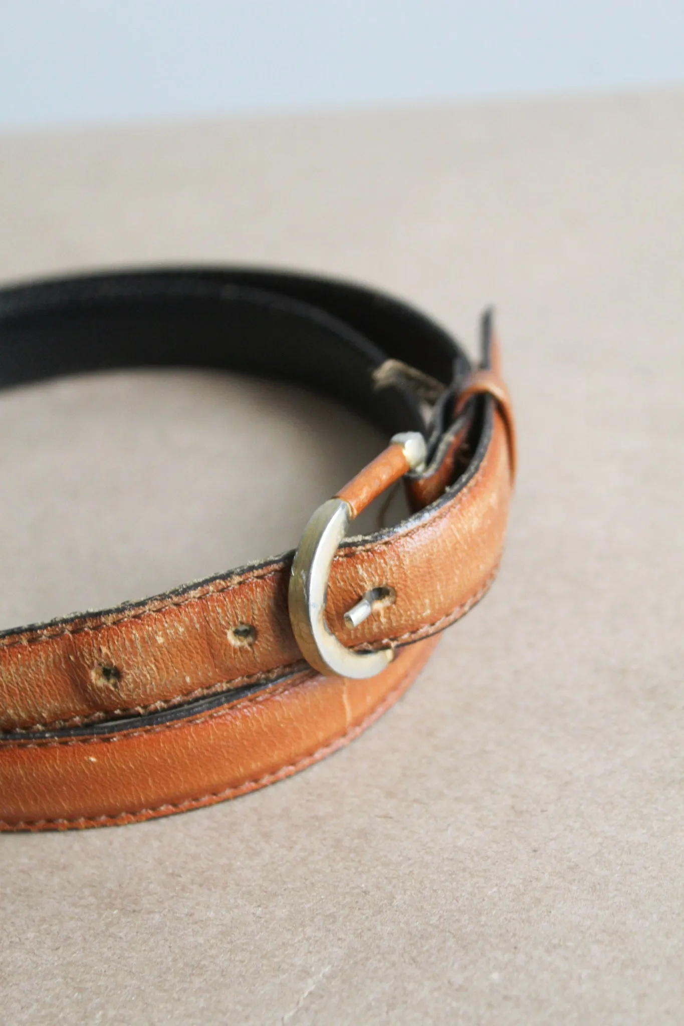cognac leather belt 1919 Vintage