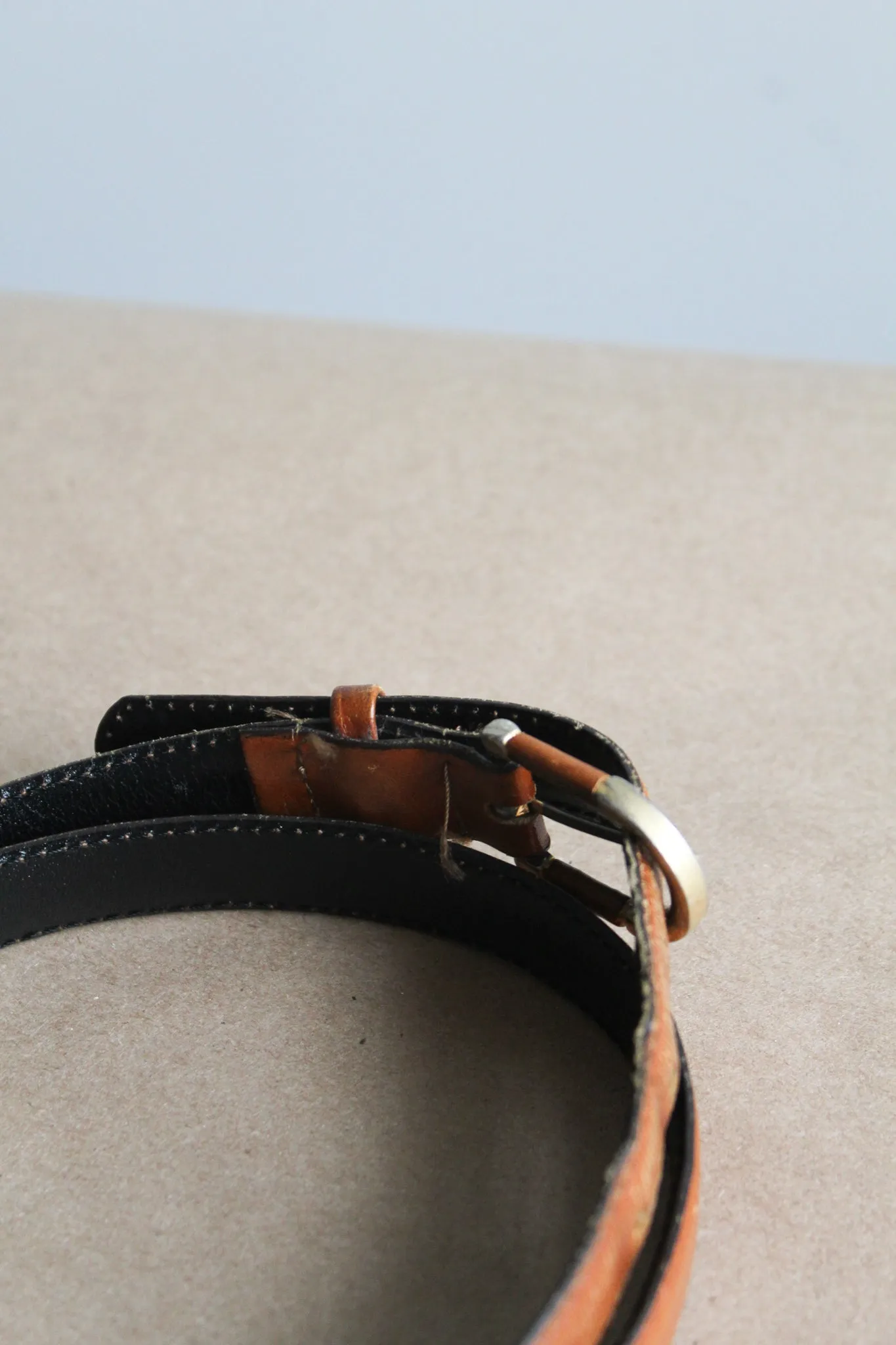 cognac leather belt 1919 Vintage