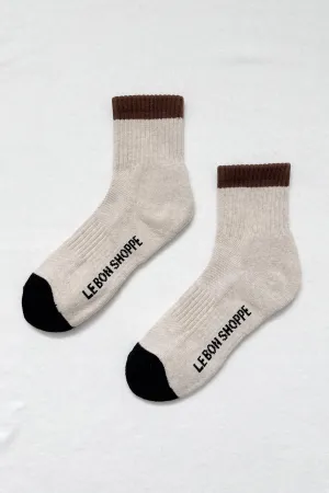 Color Block Girlfriend Socks (Black/Coffee)