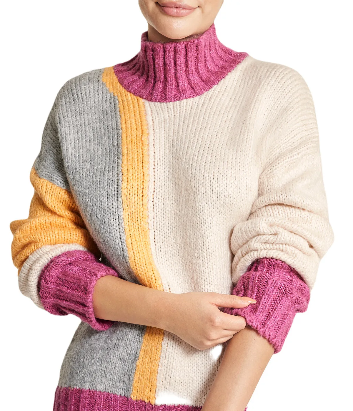 Color Block Tunic Sweater