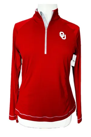 Cutter & Buck Black & White Striped Pullover w/ OU Logo Size XL