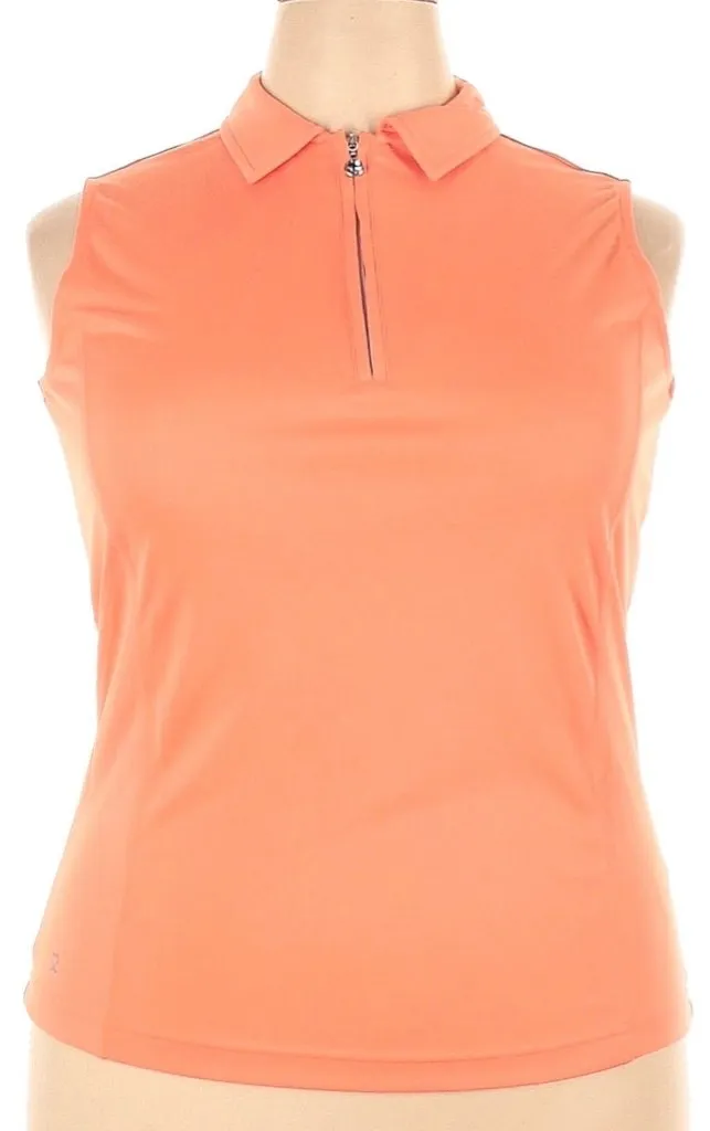 Daily Sports Orange Sleeveless Zip Golf Polo Size XL MSP$