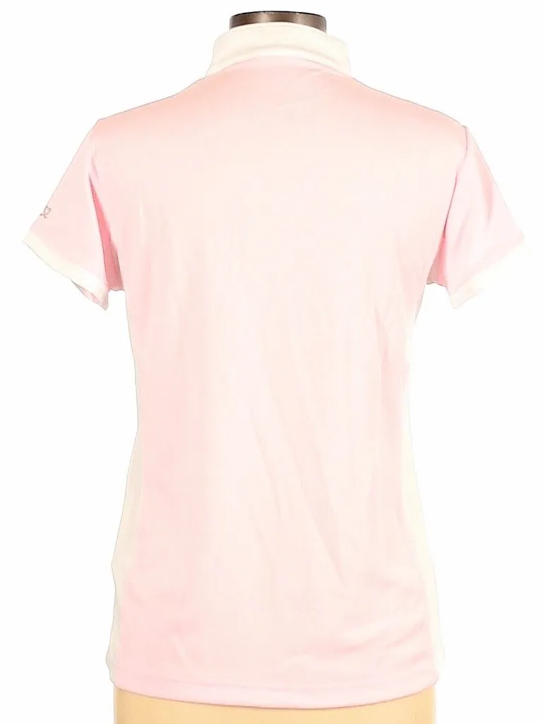 Daily Sports Pink Zip Polo w/ White Trim Size L