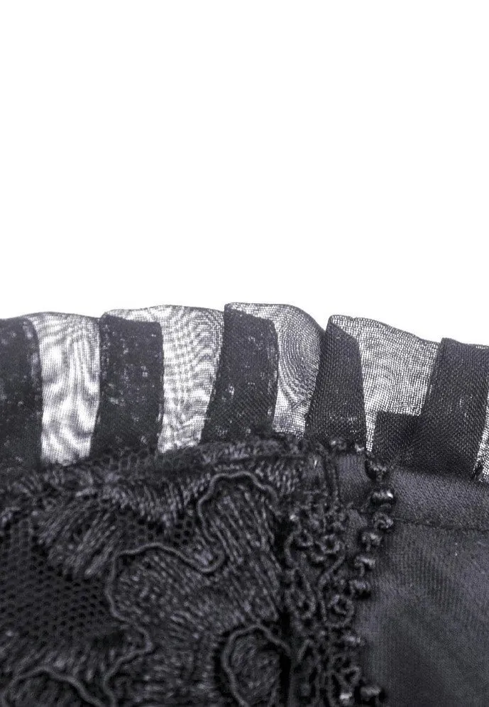 Dark In Love - Gorgeous Beaded Tulle Maxi Gothic Wedding Black - Dress