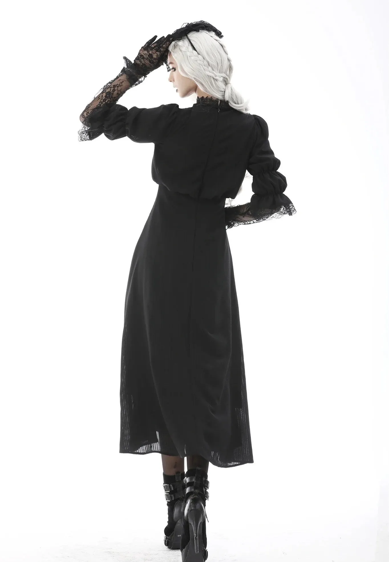 Dark in Love - Gothic Cutout Sexy Lace Angel Wings Bust - Dress