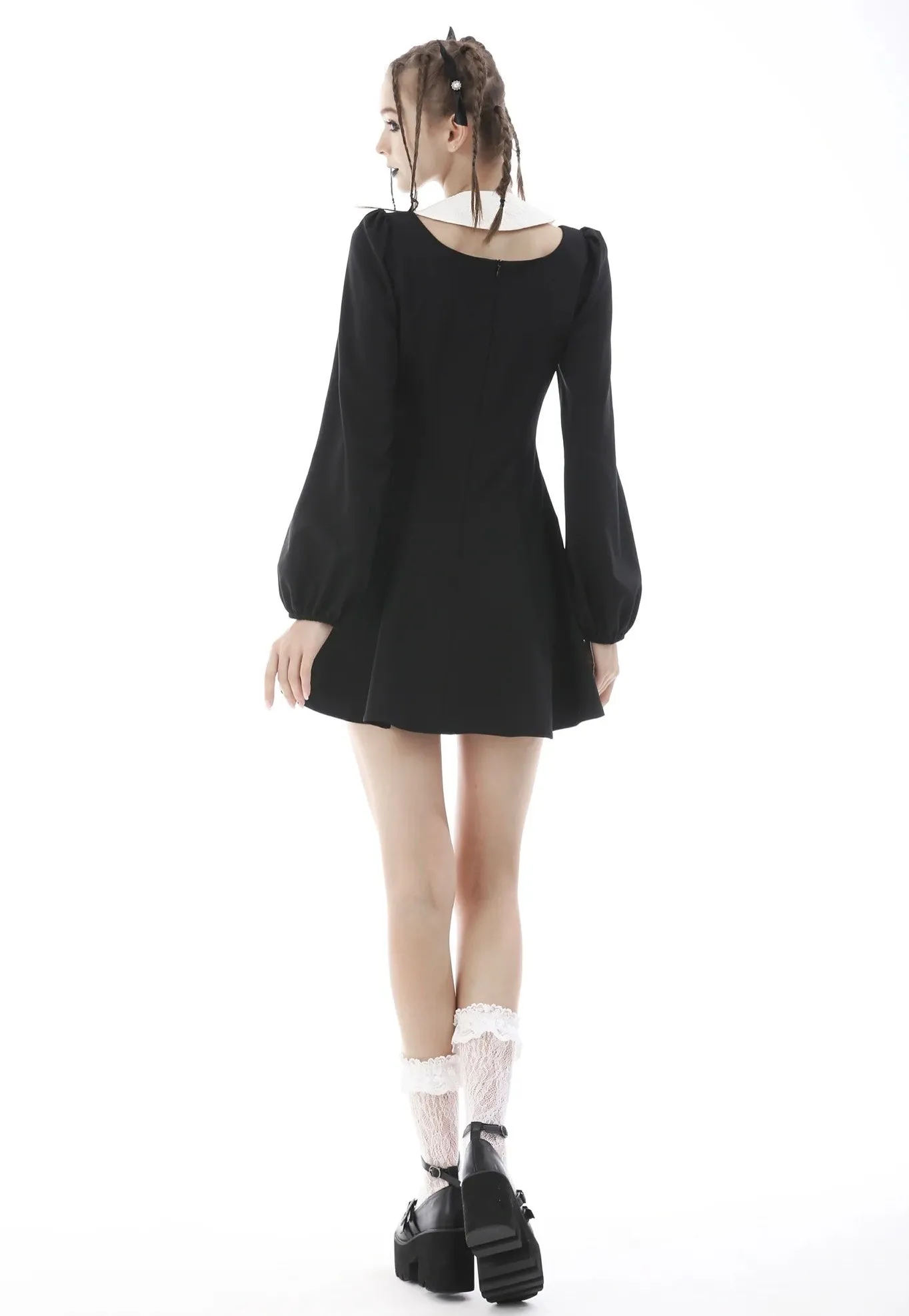 Dark In Love - Gothic Lolita Black White Super Bowknot Black - Dress