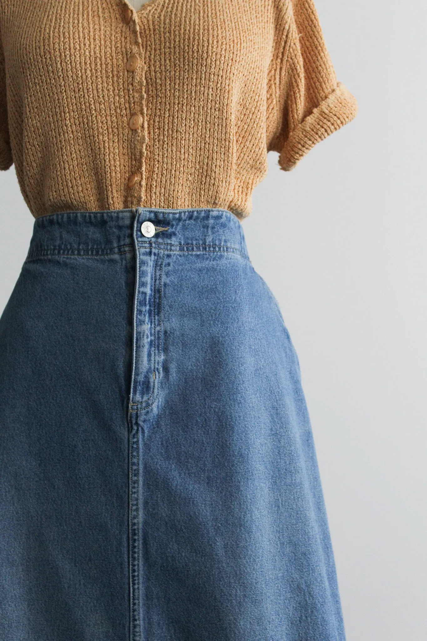 denim maxi skirt 1919 Vintage