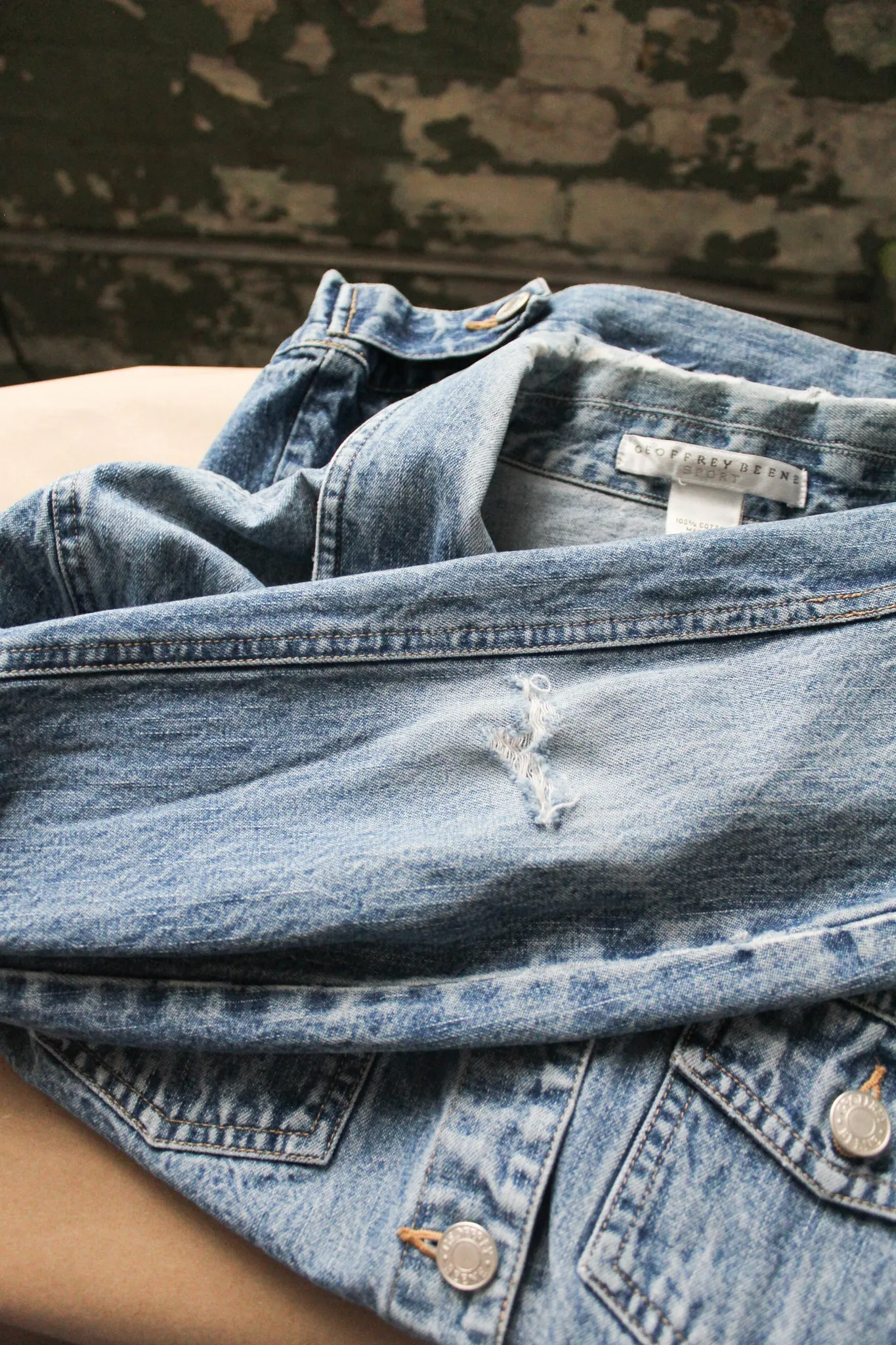 distressed denim jacket 1919 Vintage
