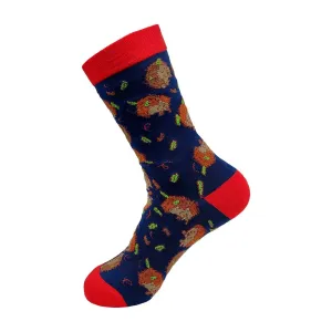 Eco Chic Eco-Friendly Hedgehogs Navy Bamboo Socks
