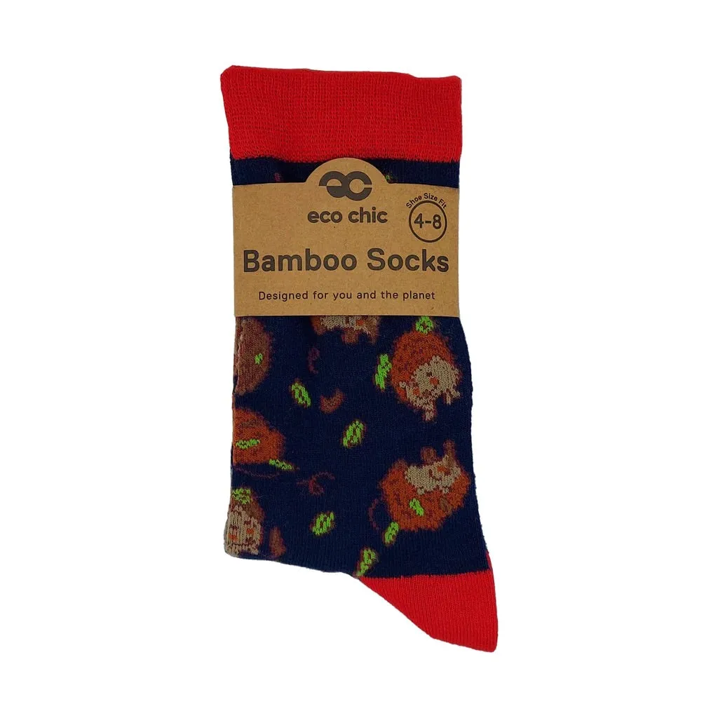 Eco Chic Eco-Friendly Hedgehogs Navy Bamboo Socks