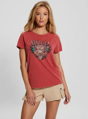 Eco Orange Wild Roses T-Shirt Guess